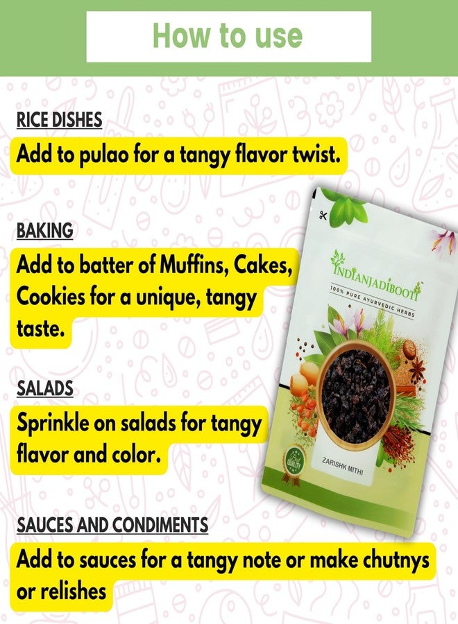 IndianJadiBooti Jarishk Meethi (Dried Barberry Berries) | Berberis aristata | Vitamin C rich berries | 400 Grams - Image 5